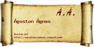 Ágoston Ágnes névjegykártya