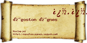 Ágoston Ágnes névjegykártya