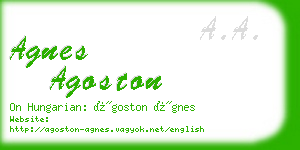 agnes agoston business card